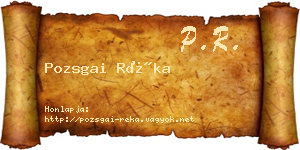 Pozsgai Réka névjegykártya